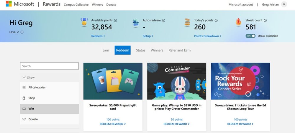 Are Sweepstakes Worth Entering with Microsoft Rewards Points