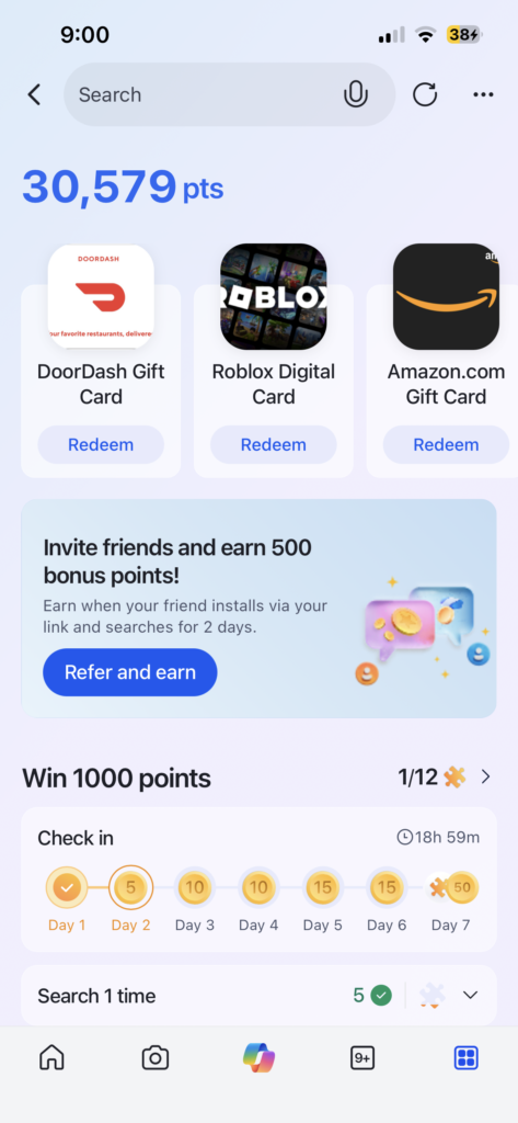 Use the Microsoft Bing App to Earn More Points