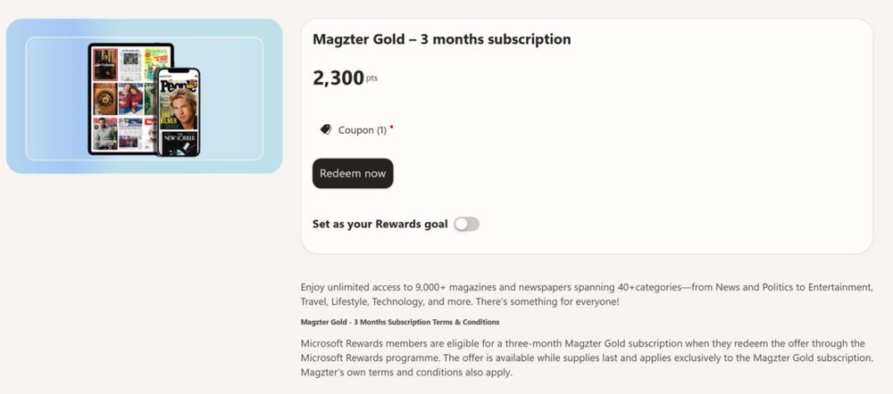 How to Get Magzter Gold for Free with Microsoft Rewards