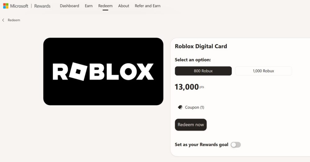 How to Get a Roblox Digital Card Through Microsoft Rewards