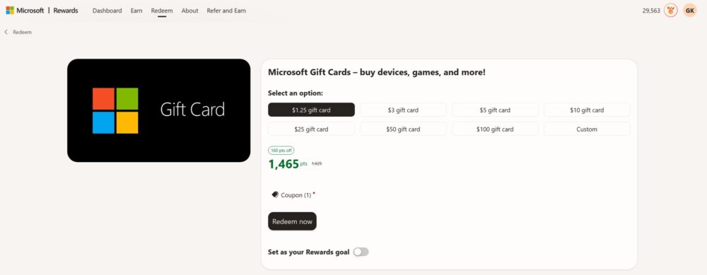 Microsoft gift cards