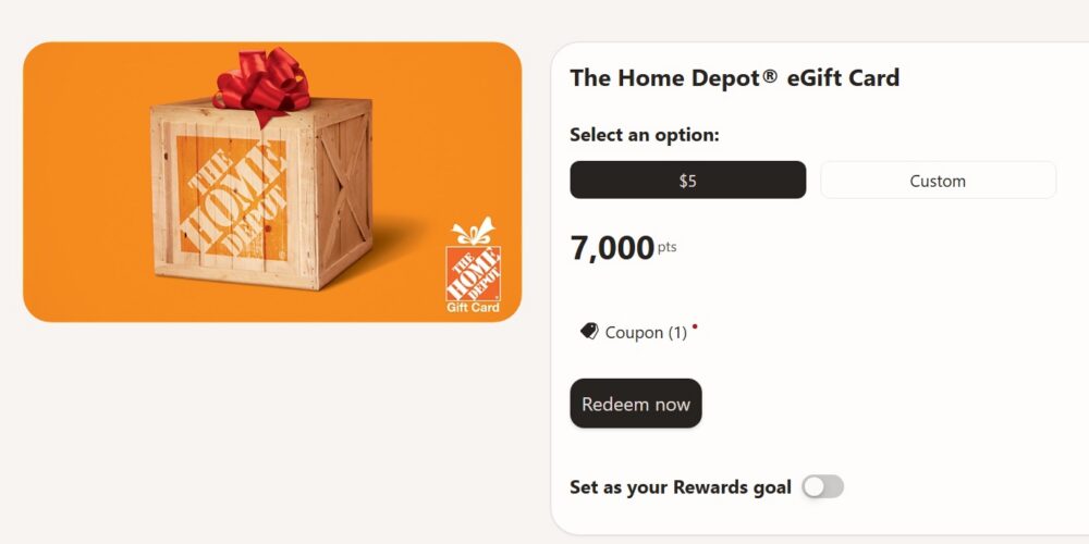 Home Depot eGift Card through Microsoft Rewards