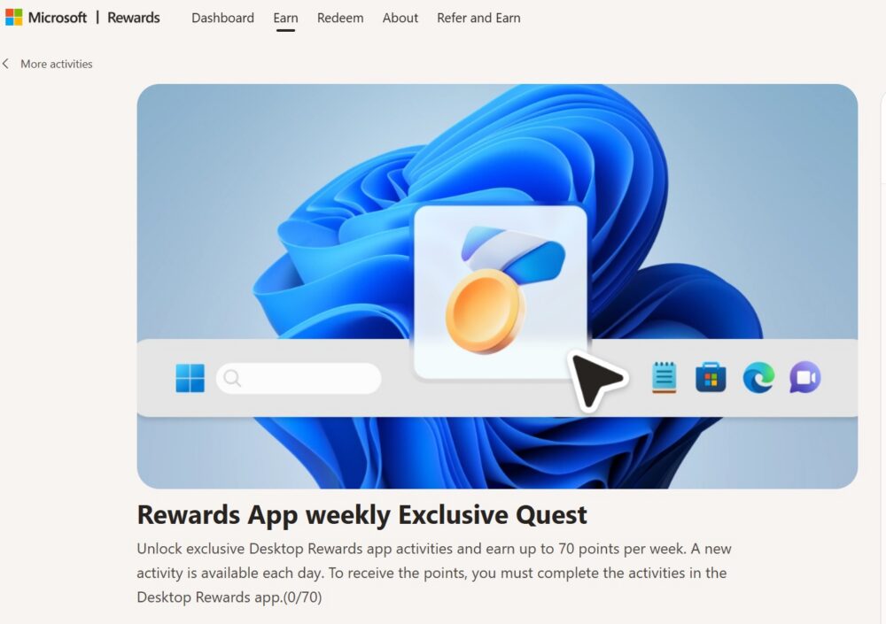 Rewards App weekly Exclusive Quest - Earn 70 Additional Weekly Points
